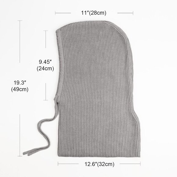 Unisex Grey Beanie Skull Cap with Drawstring Warm Winter Hats Outdoor main image 5